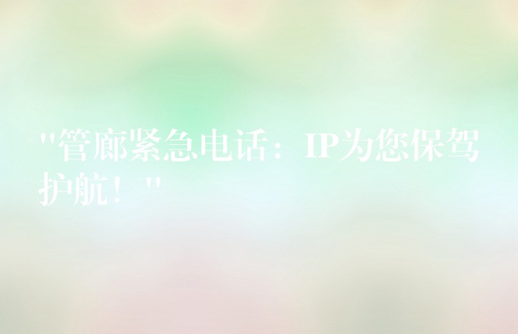 “管廊緊急電話：IP為您保駕護(hù)航！”