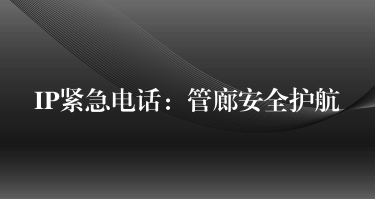  IP緊急電話：管廊安全護航