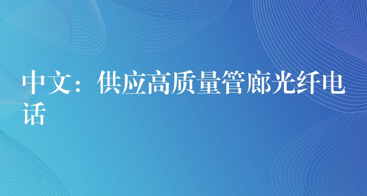  中文：供應(yīng)高質(zhì)量管廊光纖電話