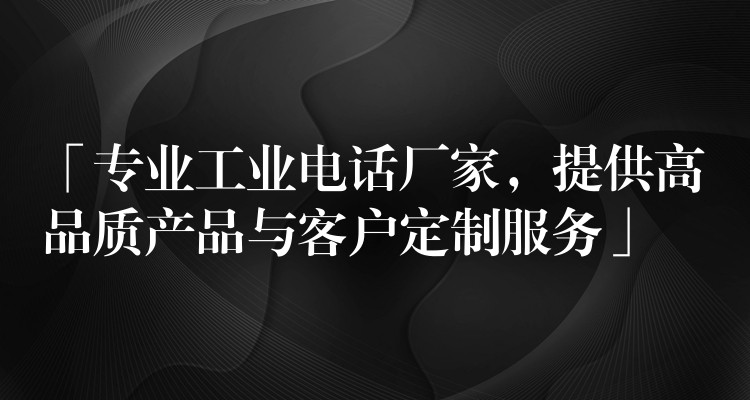  「專業(yè)工業(yè)電話廠家，提供高品質(zhì)產(chǎn)品與客戶定制服務(wù)」