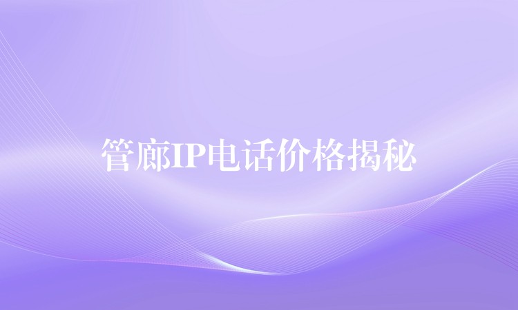  管廊IP電話(huà)價(jià)格揭秘
