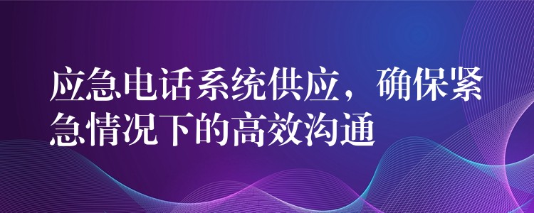  應急電話系統(tǒng)供應，確保緊急情況下的高效溝通