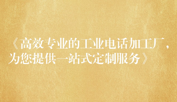 《高效專業(yè)的工業(yè)電話加工廠，為您提供一站式定制服務(wù)》