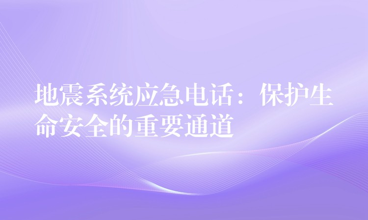 地震系統(tǒng)應(yīng)急電話：保護(hù)生命安全的重要通道