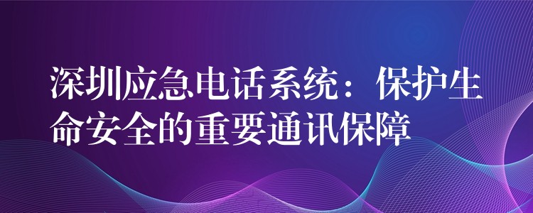  深圳應(yīng)急電話系統(tǒng)：保護生命安全的重要通訊保障