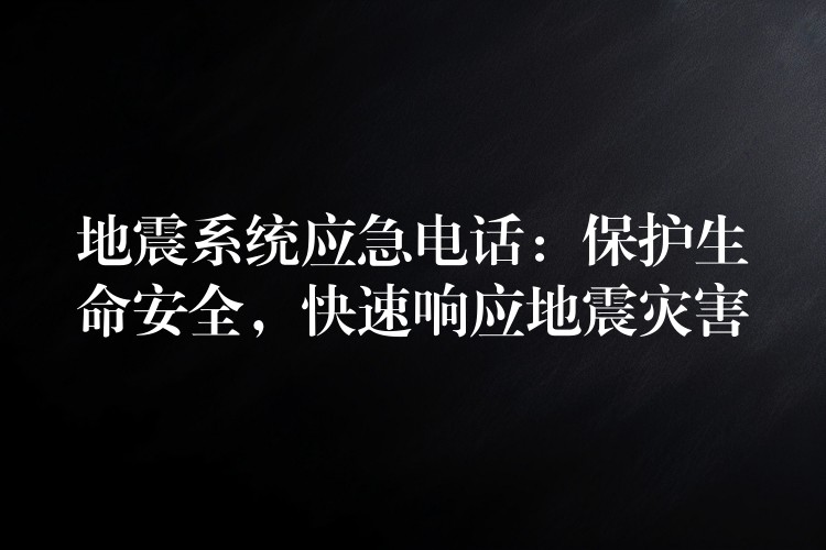  地震系統(tǒng)應(yīng)急電話：保護(hù)生命安全，快速響應(yīng)地震災(zāi)害