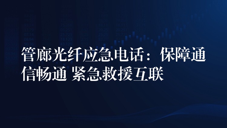 管廊光纖應(yīng)急電話:保障通信暢通 緊急救援互聯(lián) 管廊光纖應(yīng)急電話:保障通信暢通 緊急救援互聯(lián)