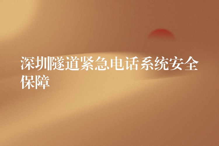 深圳隧道緊急電話系統(tǒng)安全保障 深圳隧道緊急電話系統(tǒng)安全保障