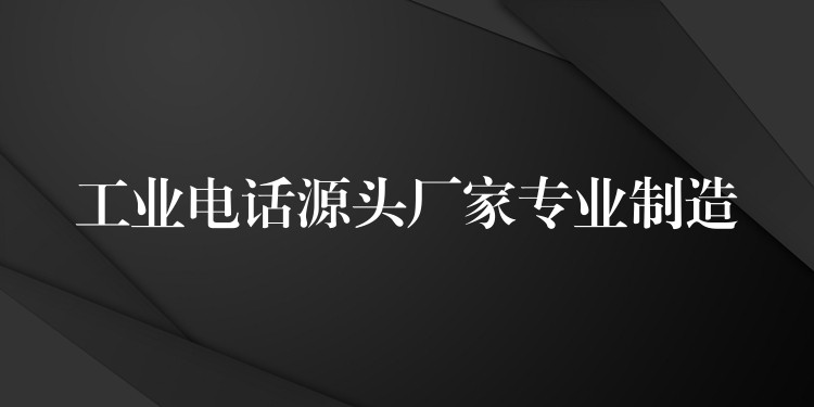 工業(yè)電話源頭廠家專業(yè)制造