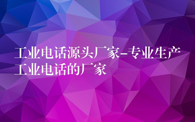 工業(yè)電話(huà)源頭廠家-專(zhuān)業(yè)生產(chǎn)工業(yè)電話(huà)的廠家