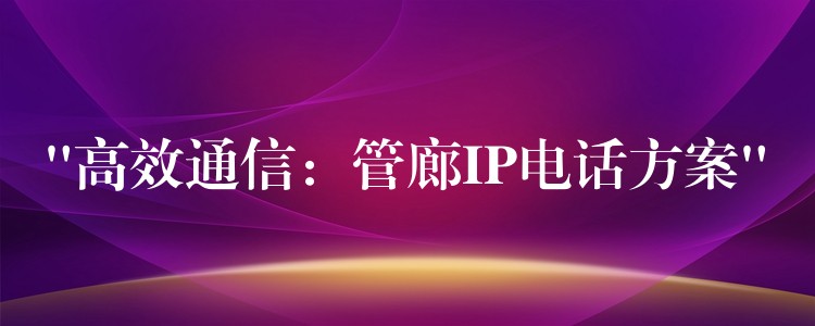  “高效通信：管廊IP電話方案”
