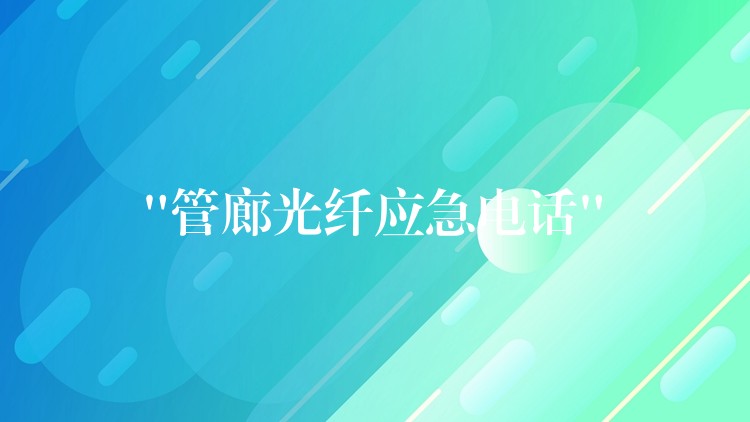 “管廊光纖應急電話” “管廊光纖應急電話”